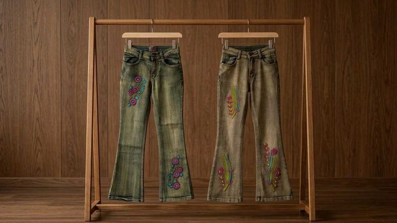 new embroidered jeans for girls
