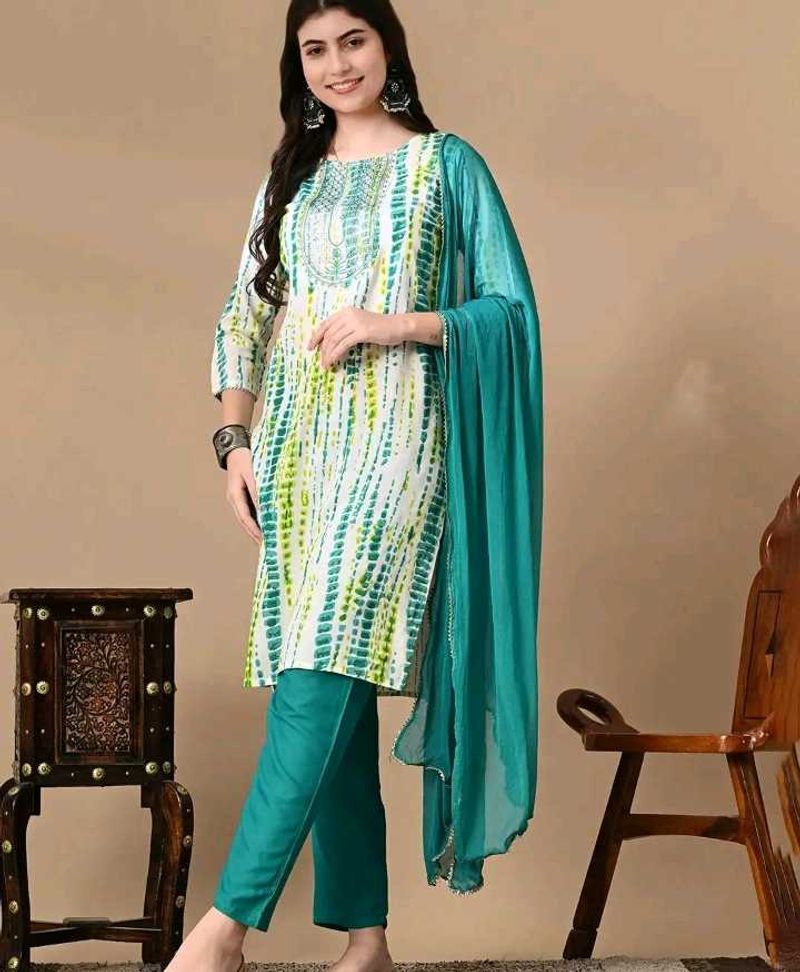 Stylish Teal 30, size 👗Kurta Set with Dupatta