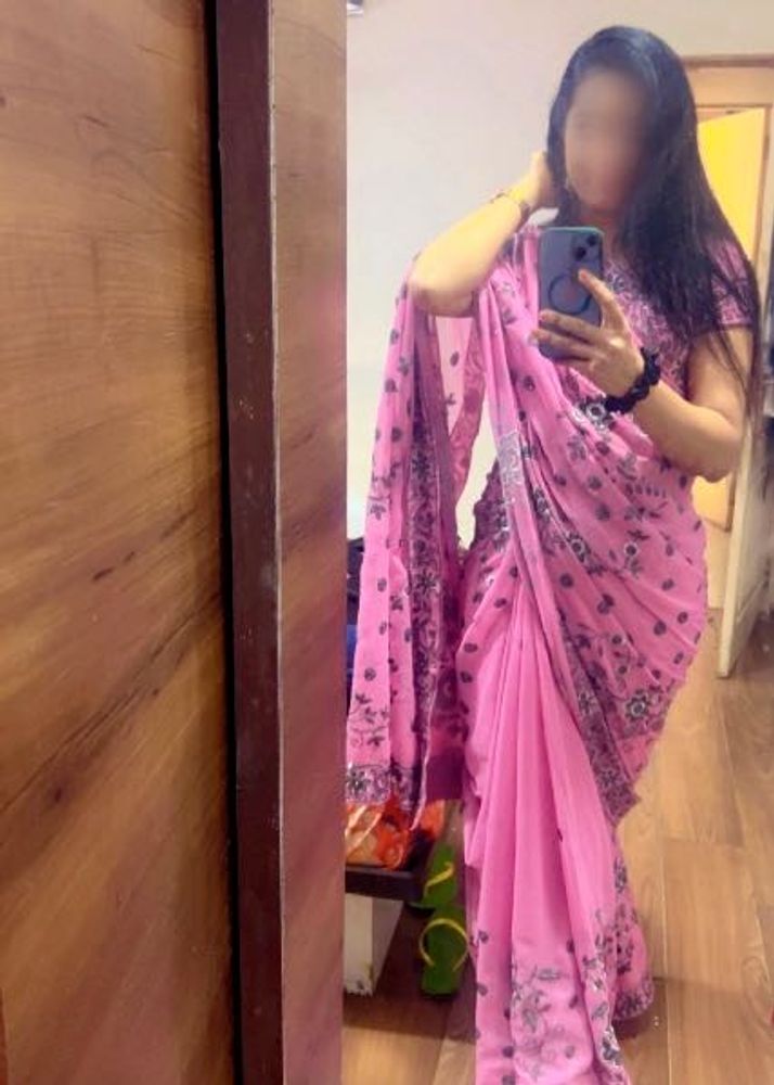 Elegant Pink Floral Print Saree with Sequence work