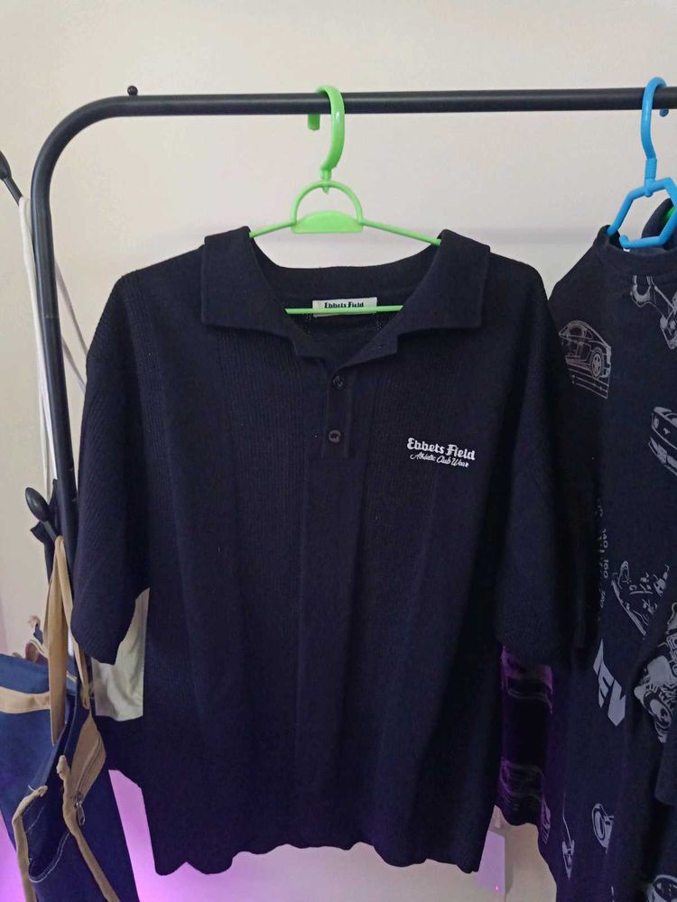 Navy Blue Collared Polo Shirt