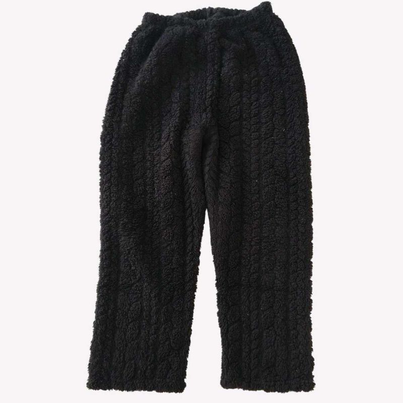 Cozy Black Plush Pajama Pants M - L