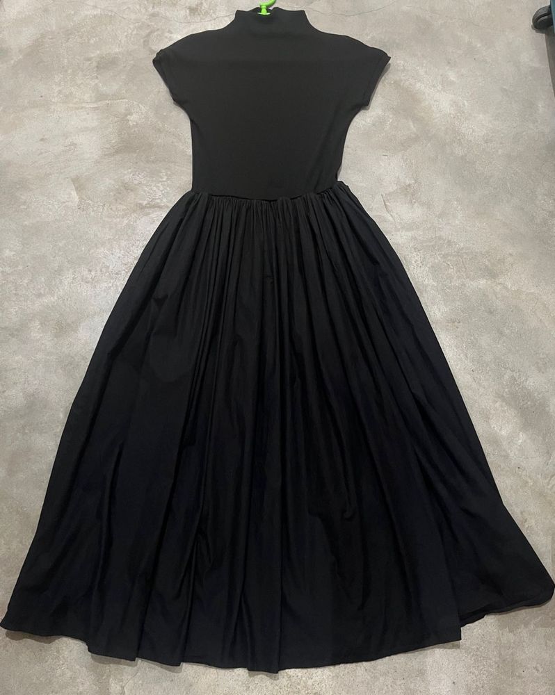 Black pleated dress with Stretch Bodice