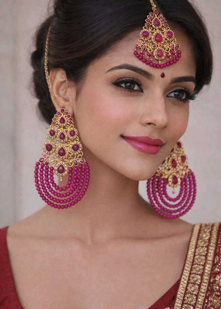 megenta Ethnic Jewelry Set