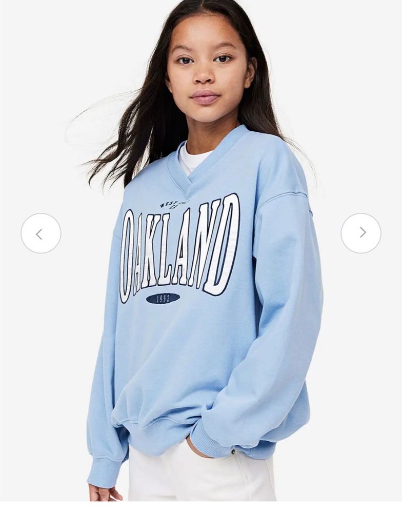 H&amp;M Light Blue Oakland West Coast Sweatshirt