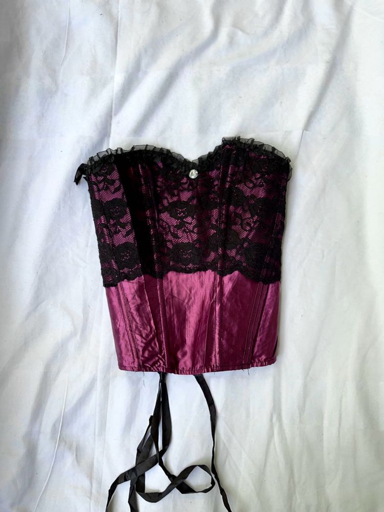 Women's Purple Lace Corset Top