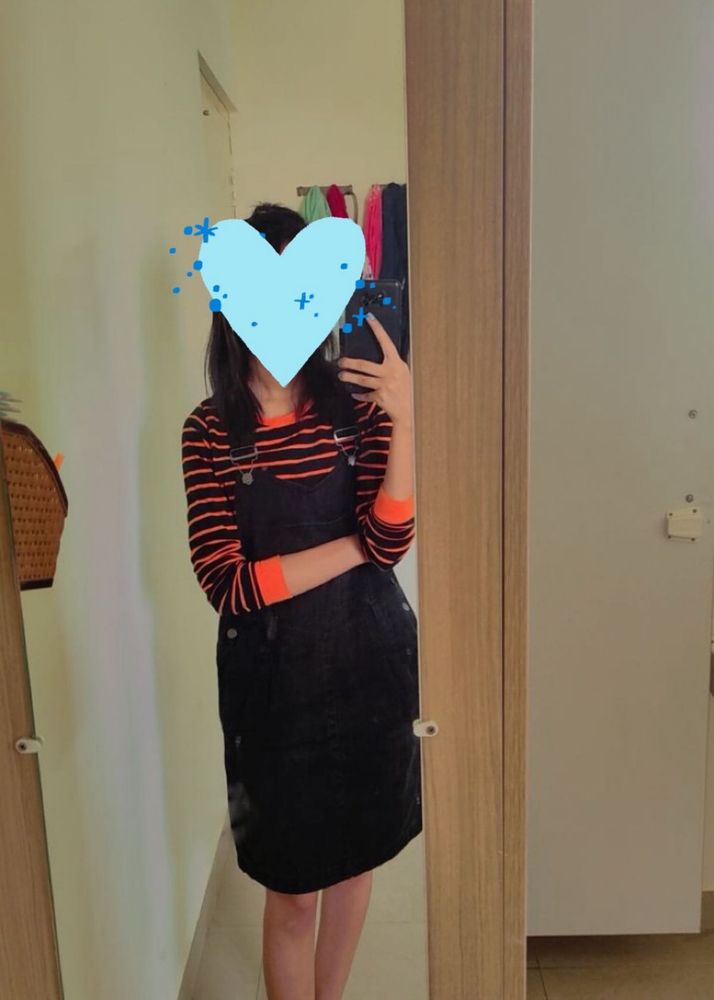 Denim Detachable Pinafore Dress