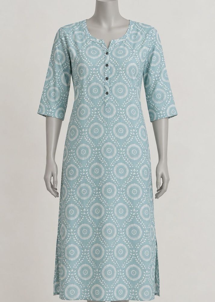 Light Blue Printed Kurta