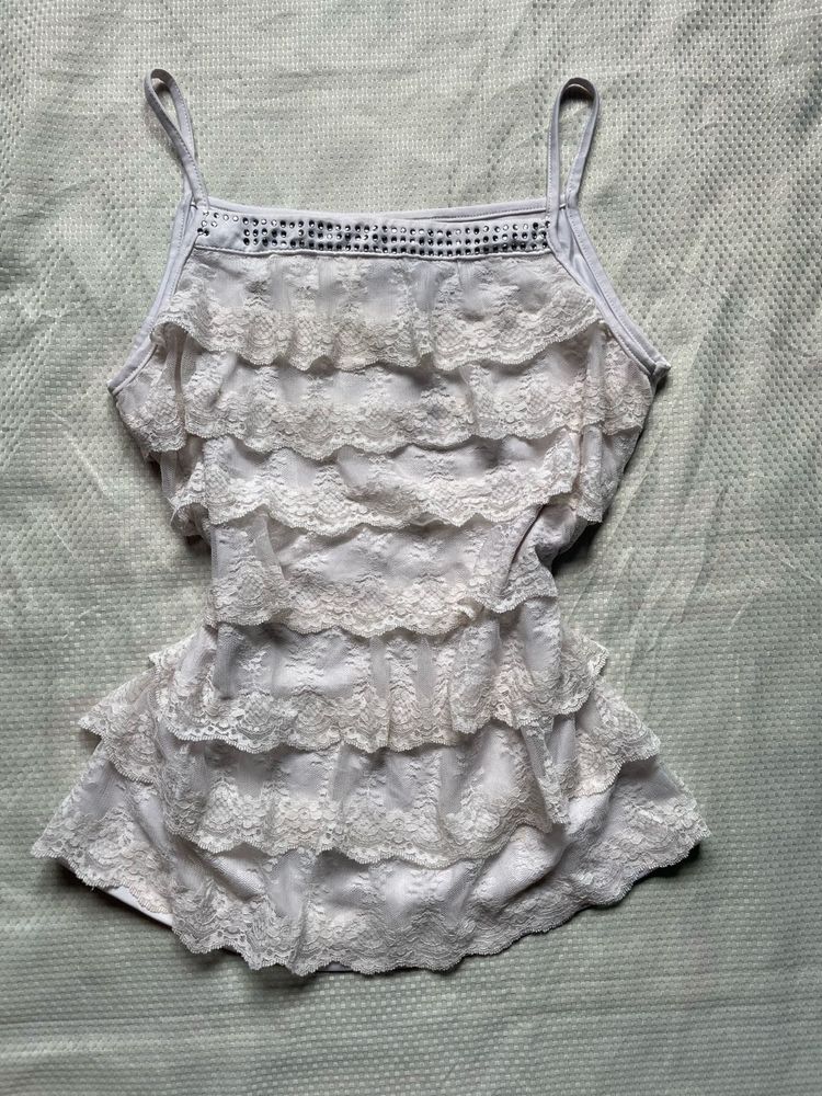 Y2k white camisole