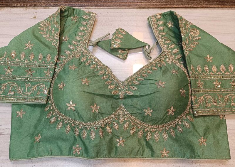 Embroidered Sabyasachi Green Blouse