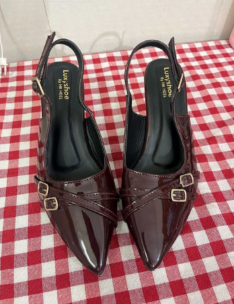 Elegant Burgundy Slingback Heels