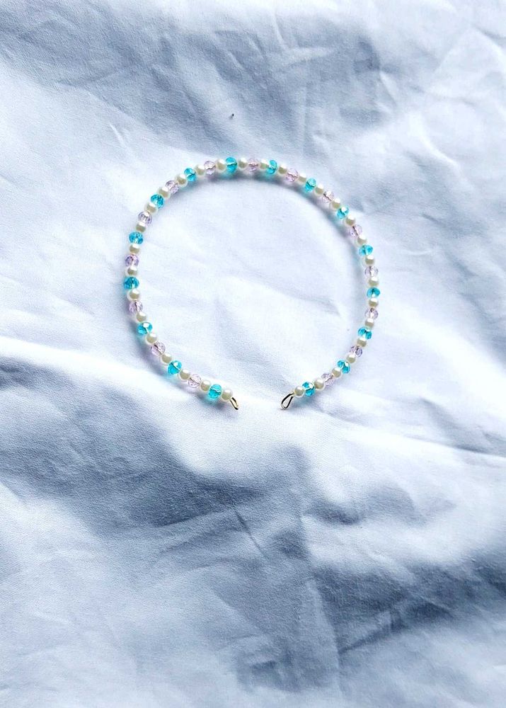 Beaded Bracelet with Pearls &amp; Blue Beads