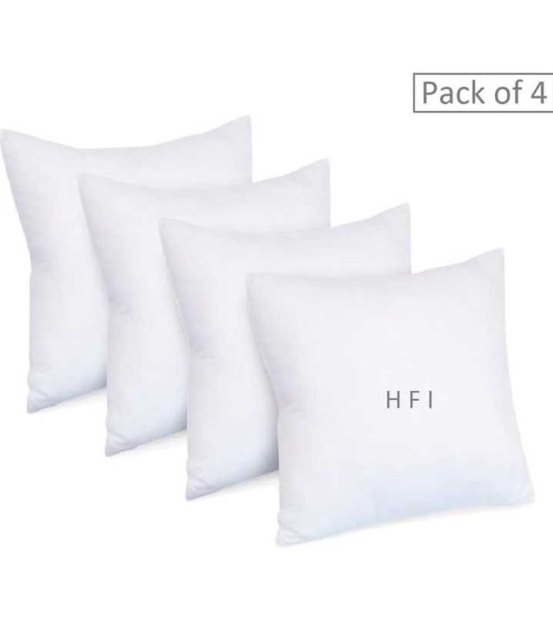Set of 4 White Square Cushions