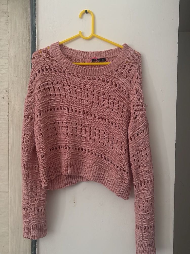 crochet pink top
