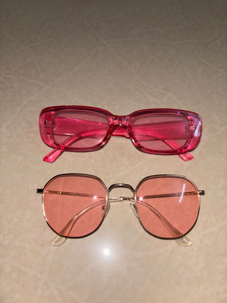 Retro Pink &amp; Rose Tinted Sunglasses Set