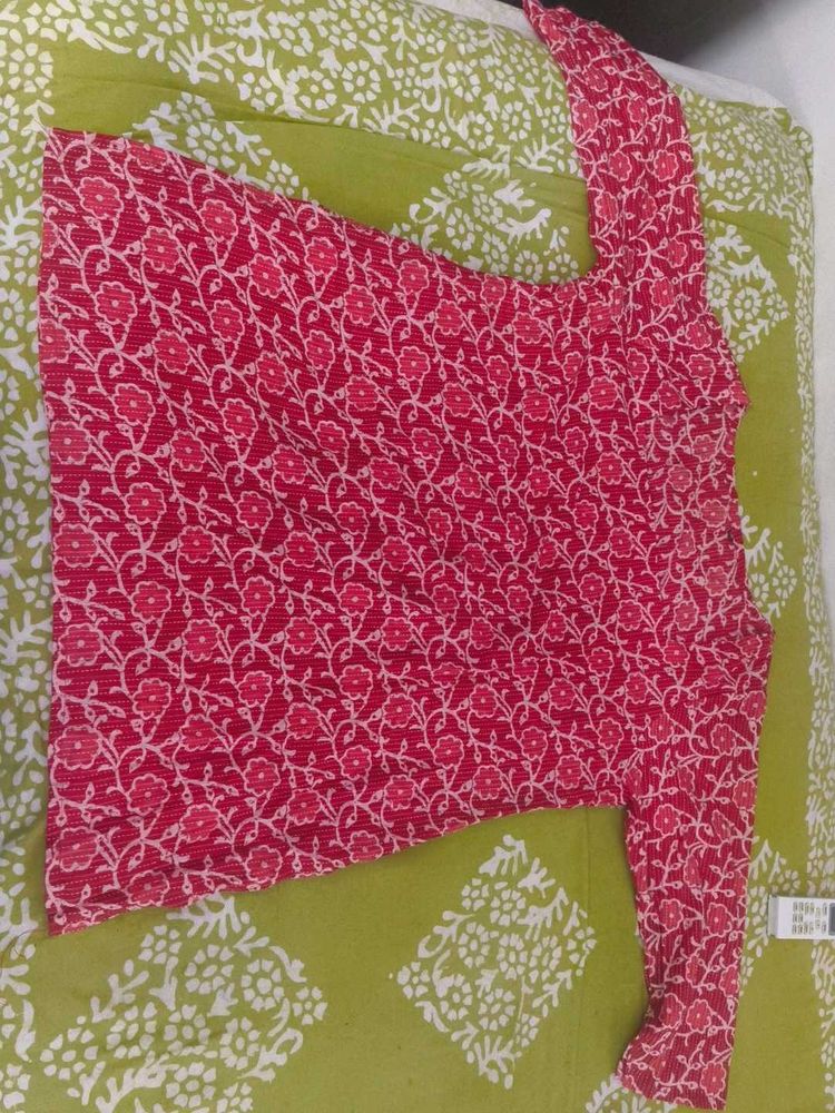 Pink Floral Printed Kurta
