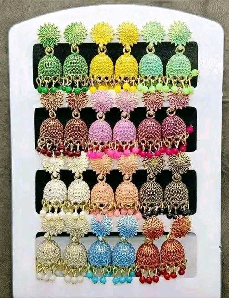 12 set of Trending oxidized jhumkas
