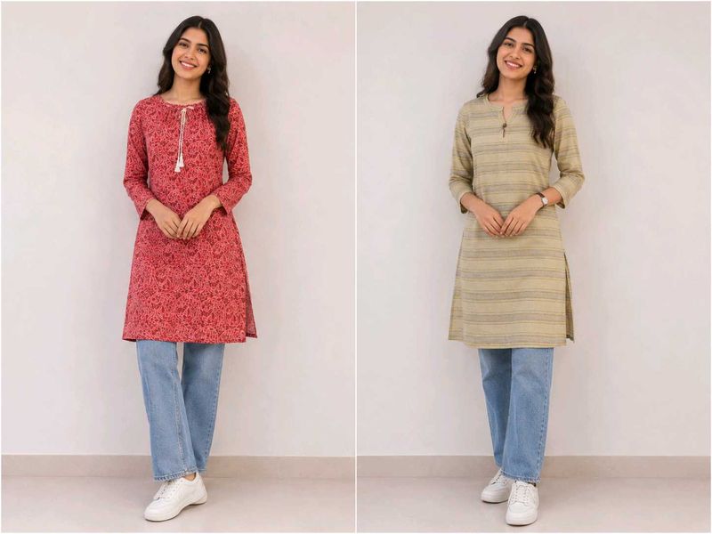 Combo Of Two Cotton Kurtas