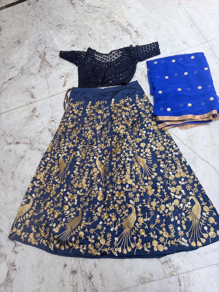 Exquisite Peacock Embroidered Lehenga Choli Set