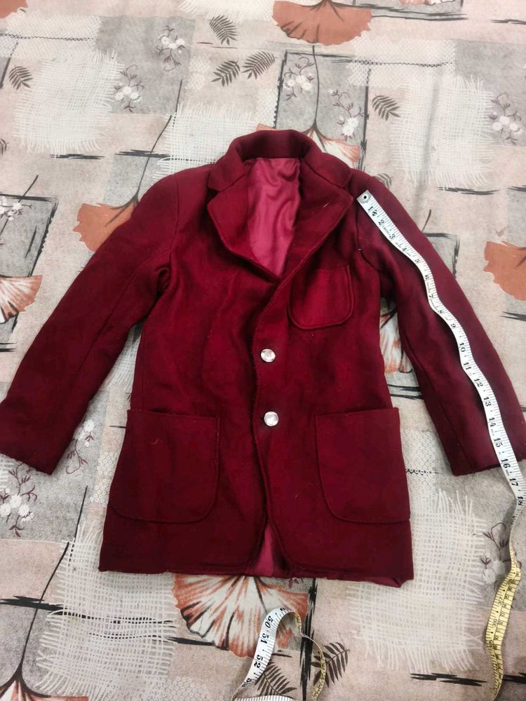 Chic Burgundy Blazer Jacket