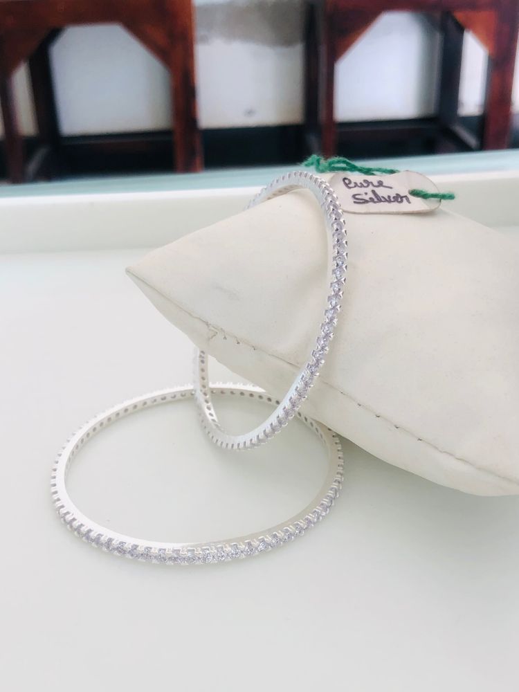 Pure Silver Bangles (wt:-21.800g)
