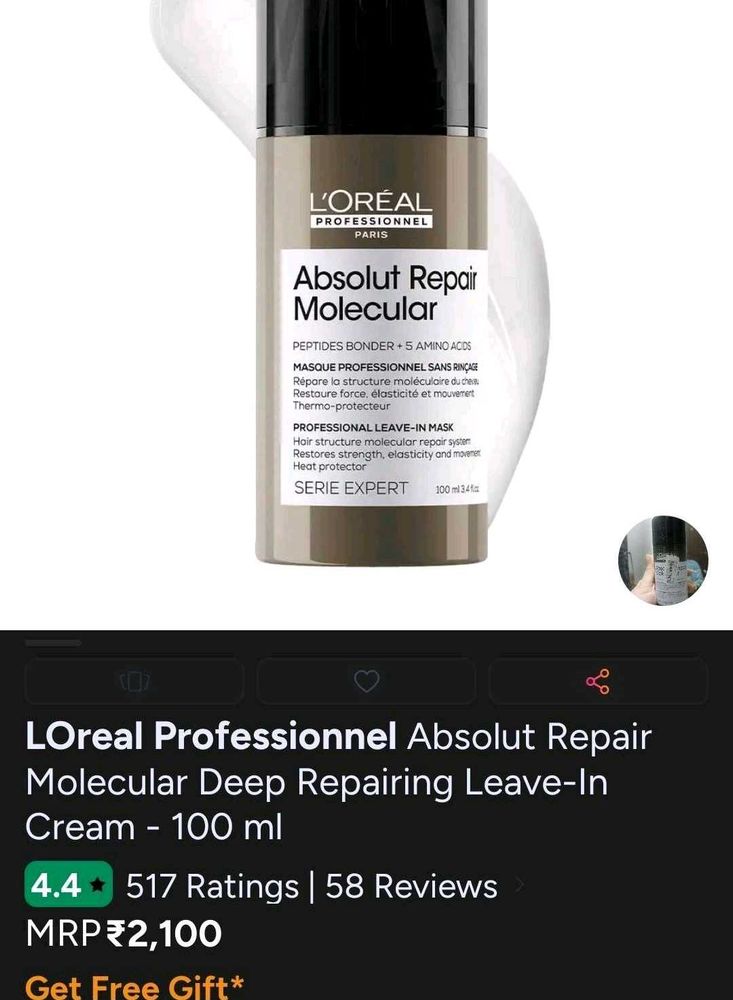 L'Oreal Absolut Repair Molecular Leave-In Cream