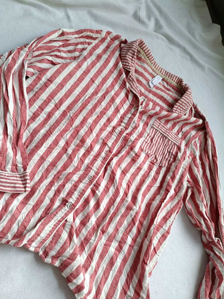 Striped Button-Up Shirt