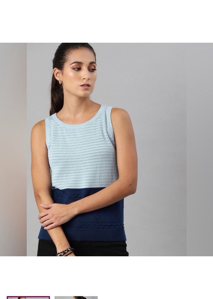 RoadsterCasual Sleeveless Self Design WomenBlue To