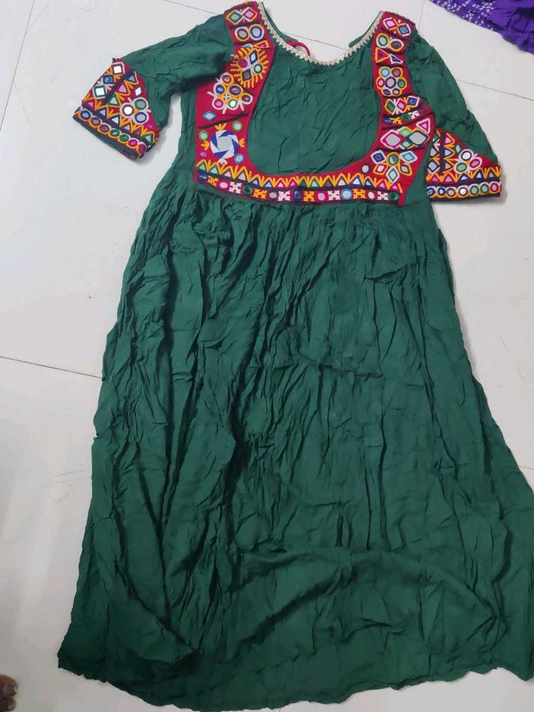 navratri kutchi handwork gown