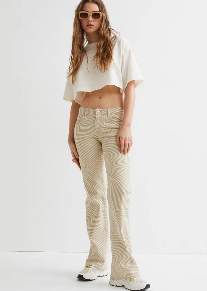 H&amp;M Swirl Print Flare Jeans
