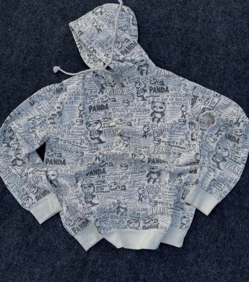 Cute Panda Print Hoodie