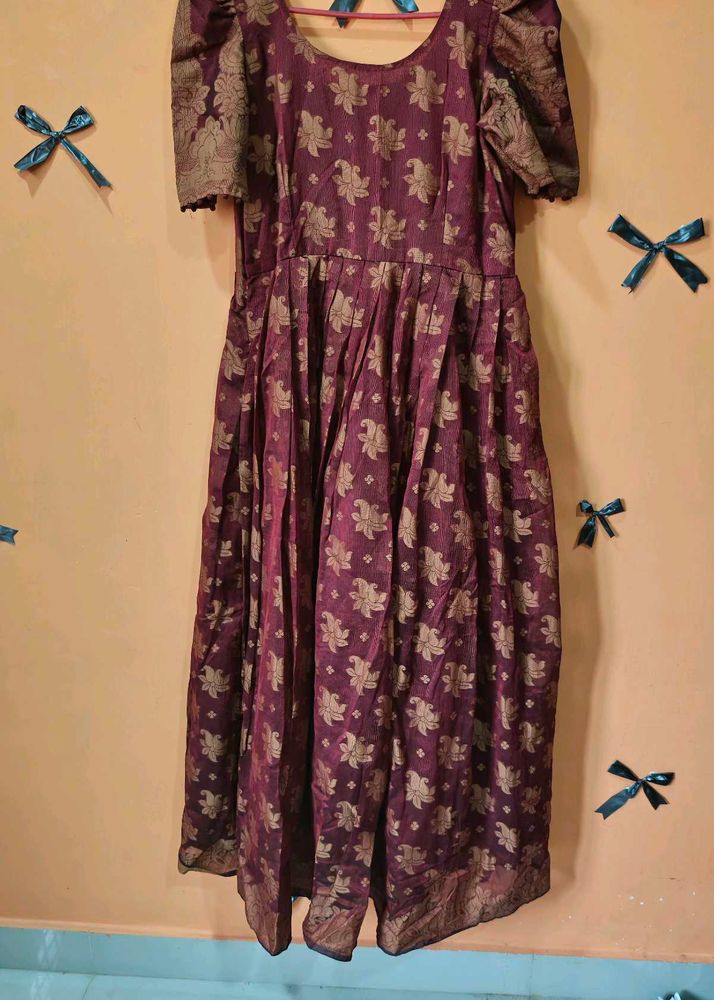 brown dress with duppata
