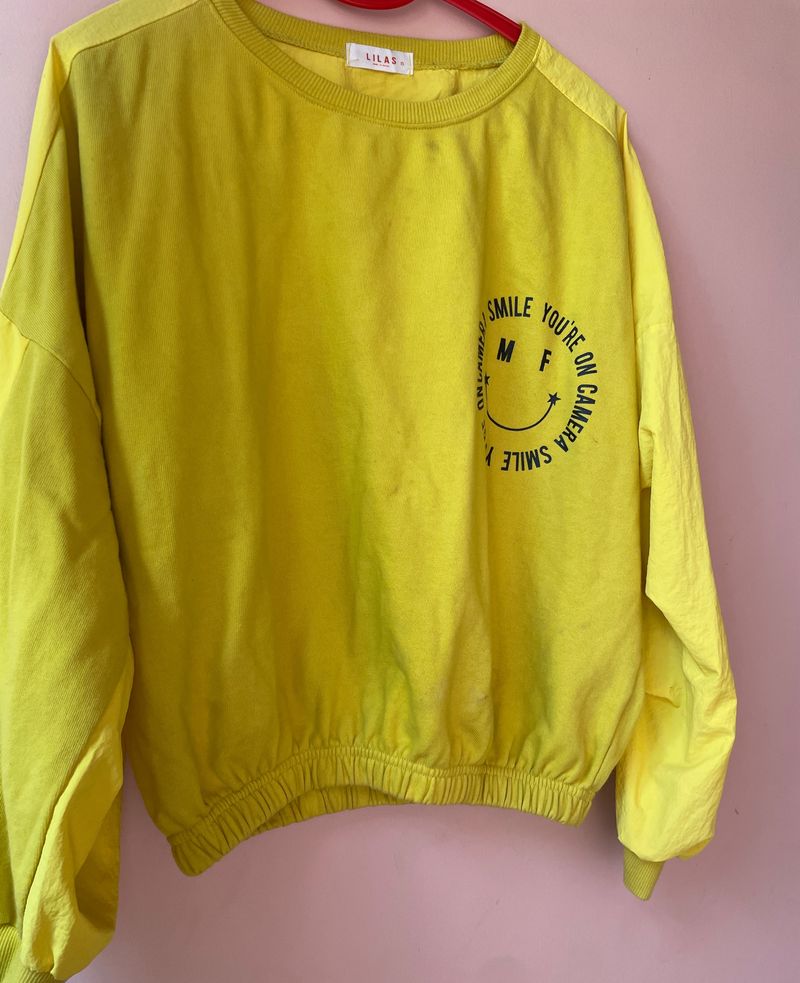 Pretty Yellow Smiley Sweatshirt