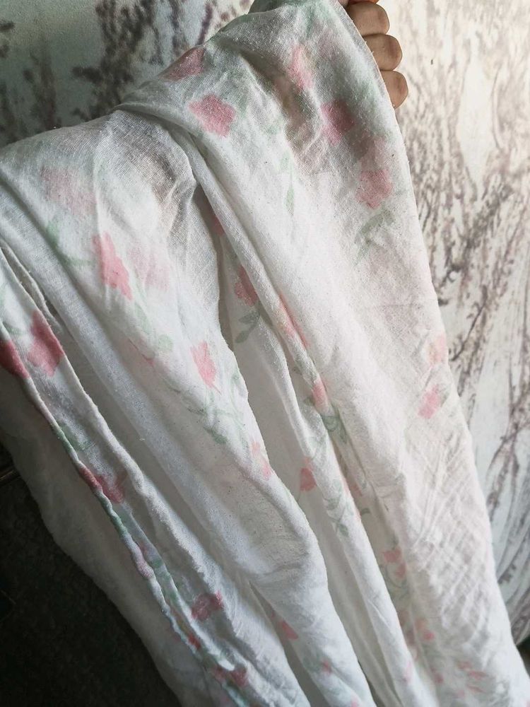 cotton white duppata