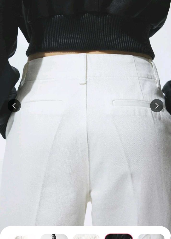 Chic White Wide-Leg Trousers