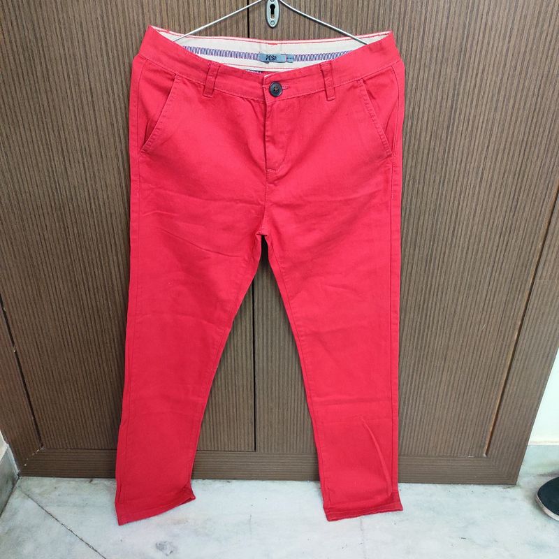 Cotton Red Pants | Waist 28
