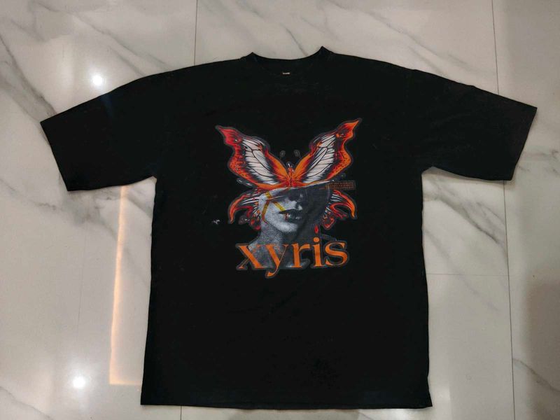 Black Graphic Butterfly T-Shirt