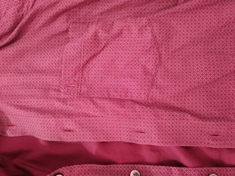 Burgundy Patterned Dress Shirt