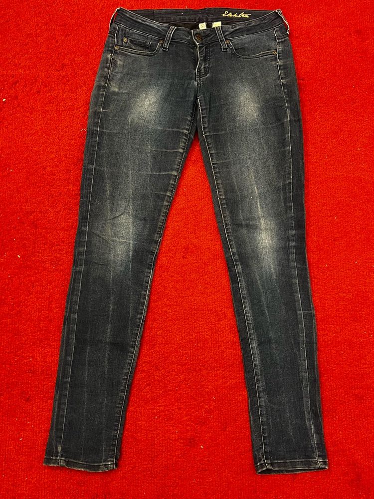 Womens Blue Wash Denim Jeans