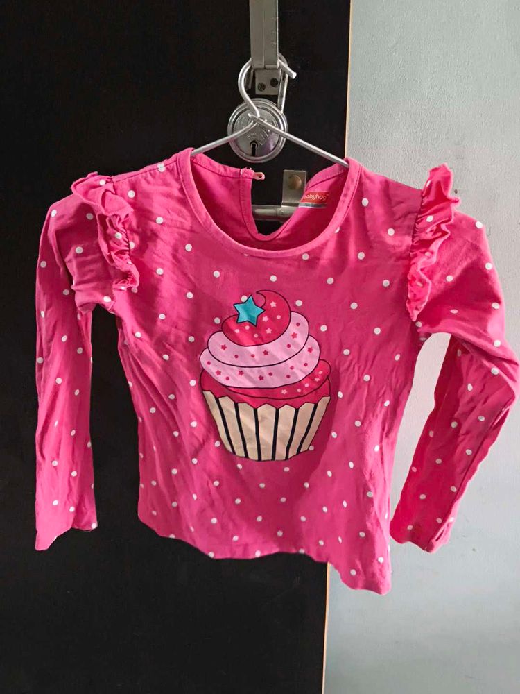 Cute Cupcake Pink Long Sleeve Top