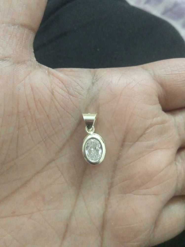 sterling silver solitaire zircon stone pendant