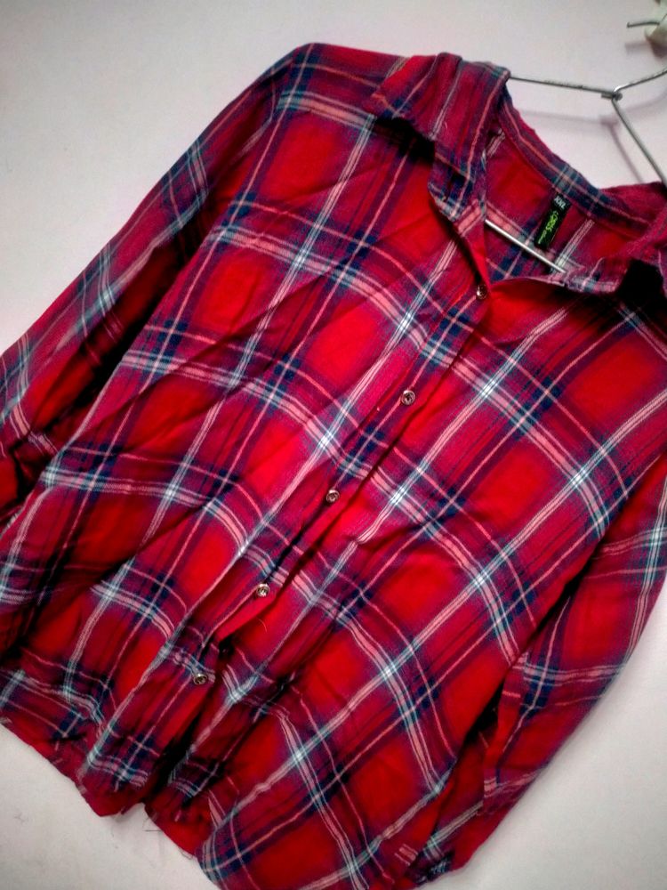 Red Trending Check Shirt For Men And Women 😍