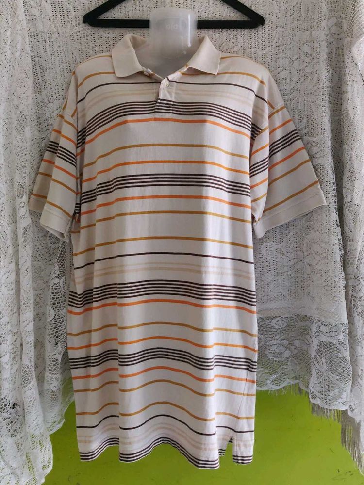 Retro Striped Polo Shirt