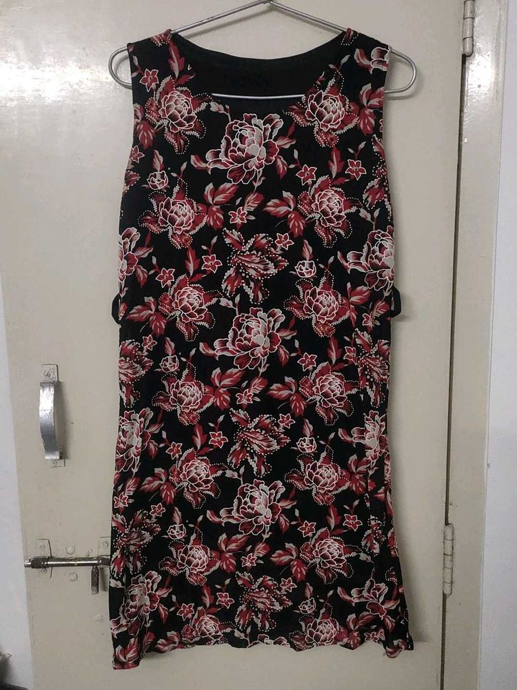 Red Floral Printed Dress