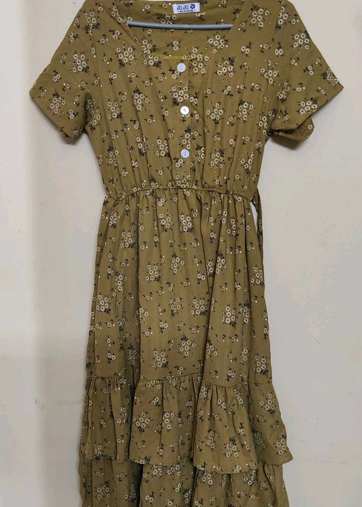 Floral Print Button-Up Midi Dress