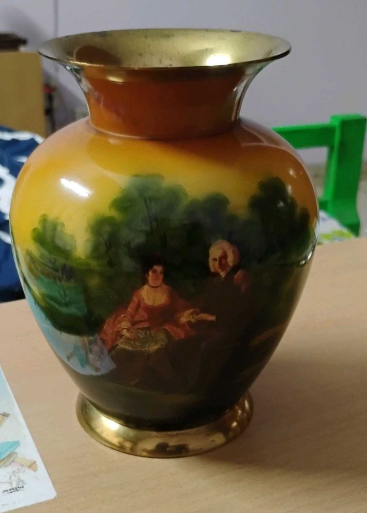 Brass vase- painted