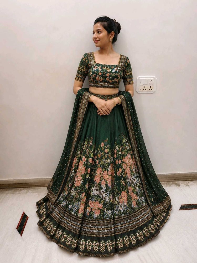 Beautiful Floral Print Lehenga Choli Set