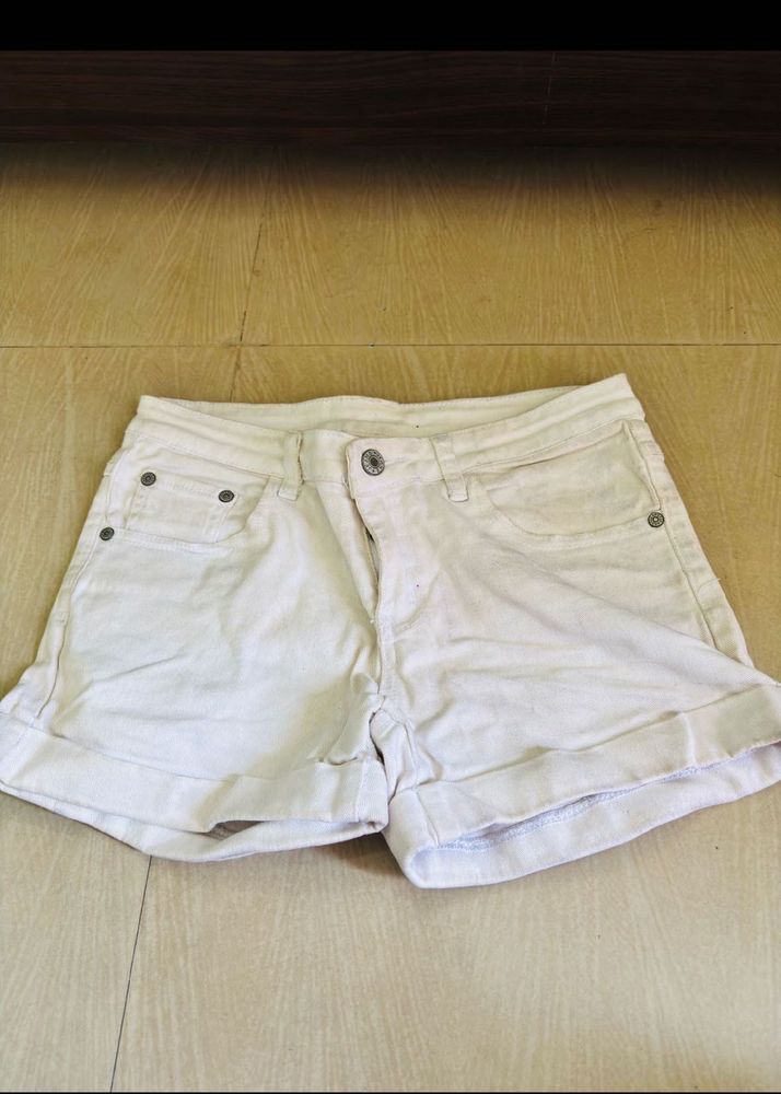 White Denim Shorts