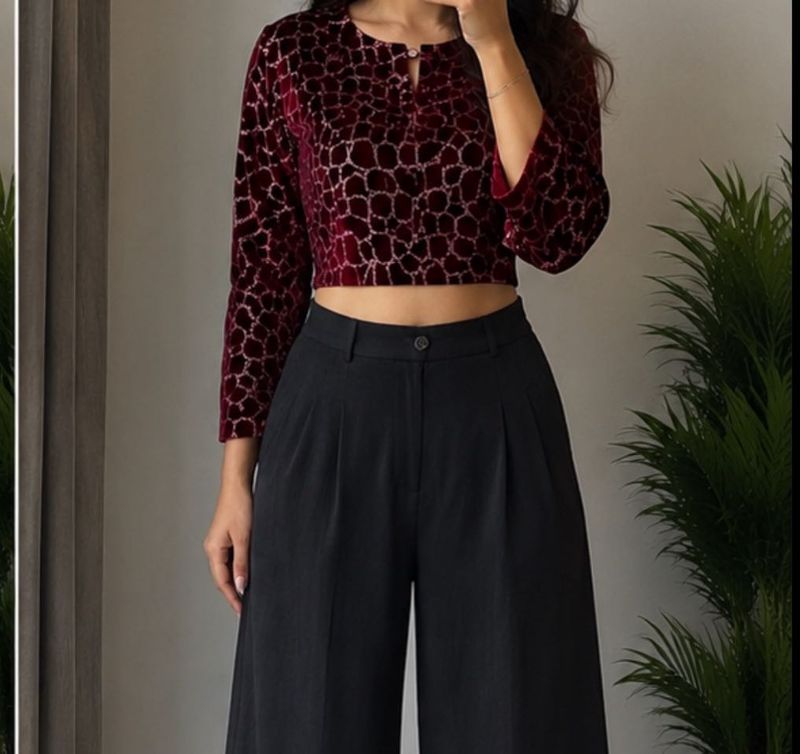 Stylish Velvet Blouse