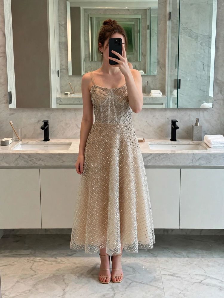Sparkling Sequin Midi Dress