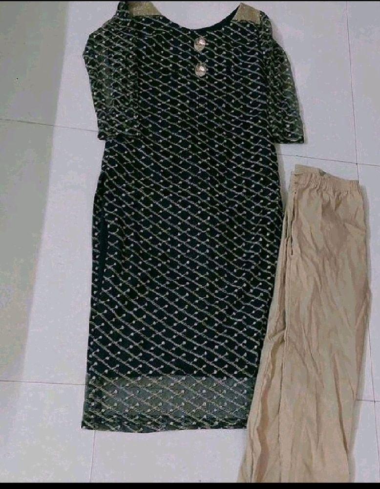 Beautiful Net kurti with tafta linning &amp; stretchab
